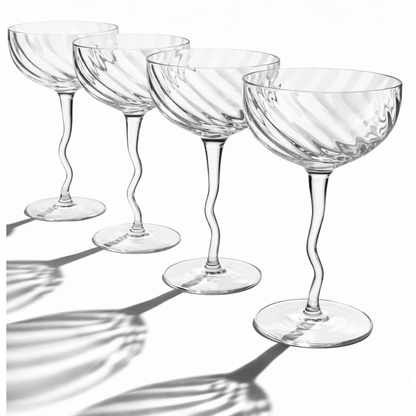 Vivre Crystal Coupe Glasses, Set of 4