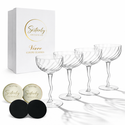 Vivre Crystal Coupe Glasses, Set of 4