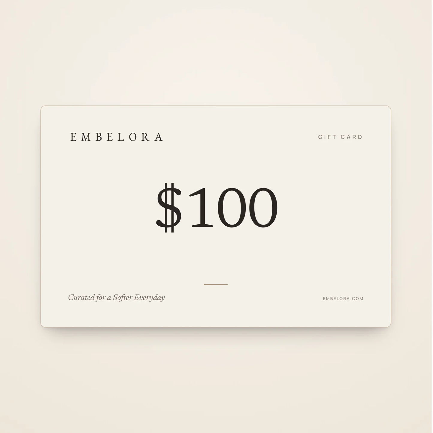 Embelora $100 gift card