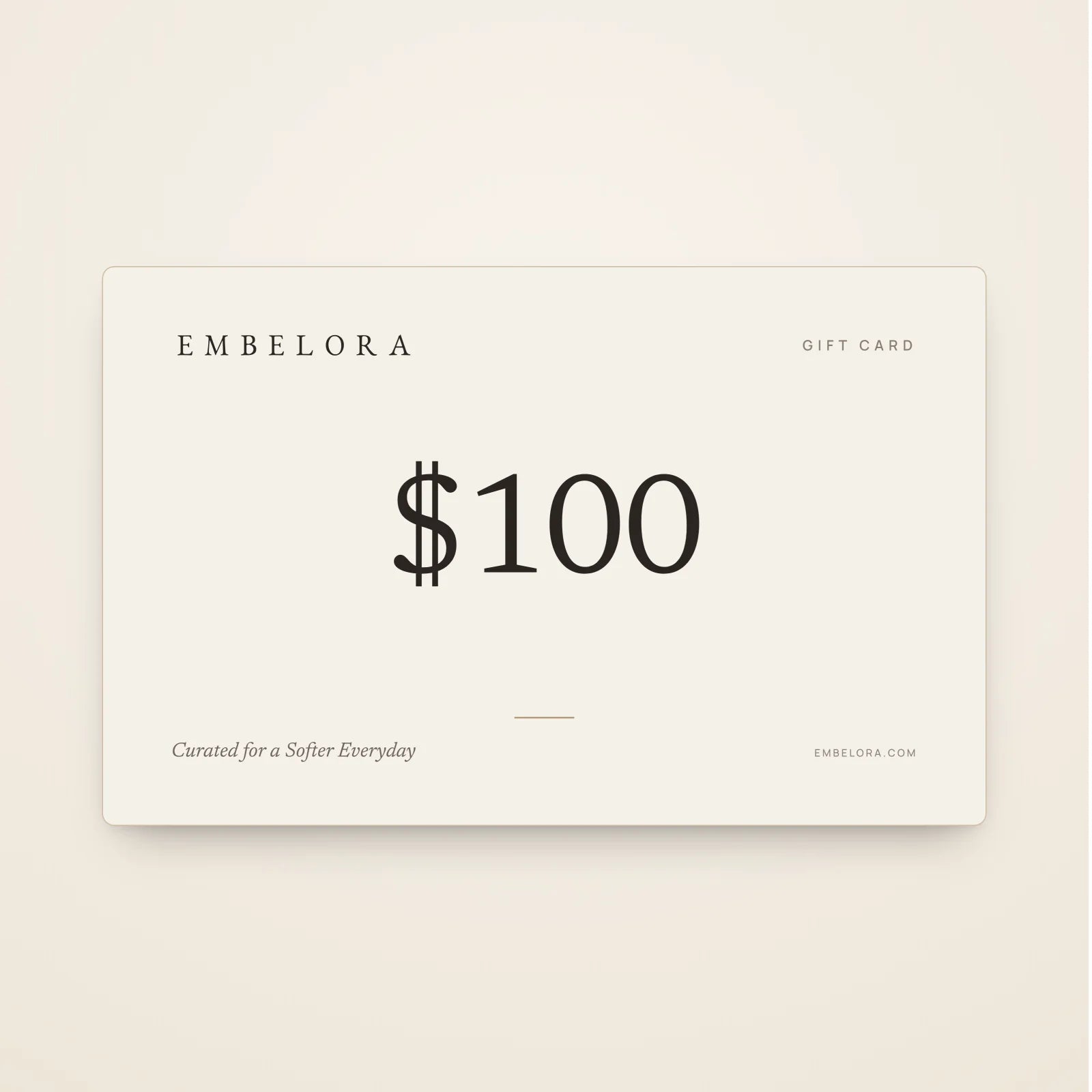 Embelora $100 gift card