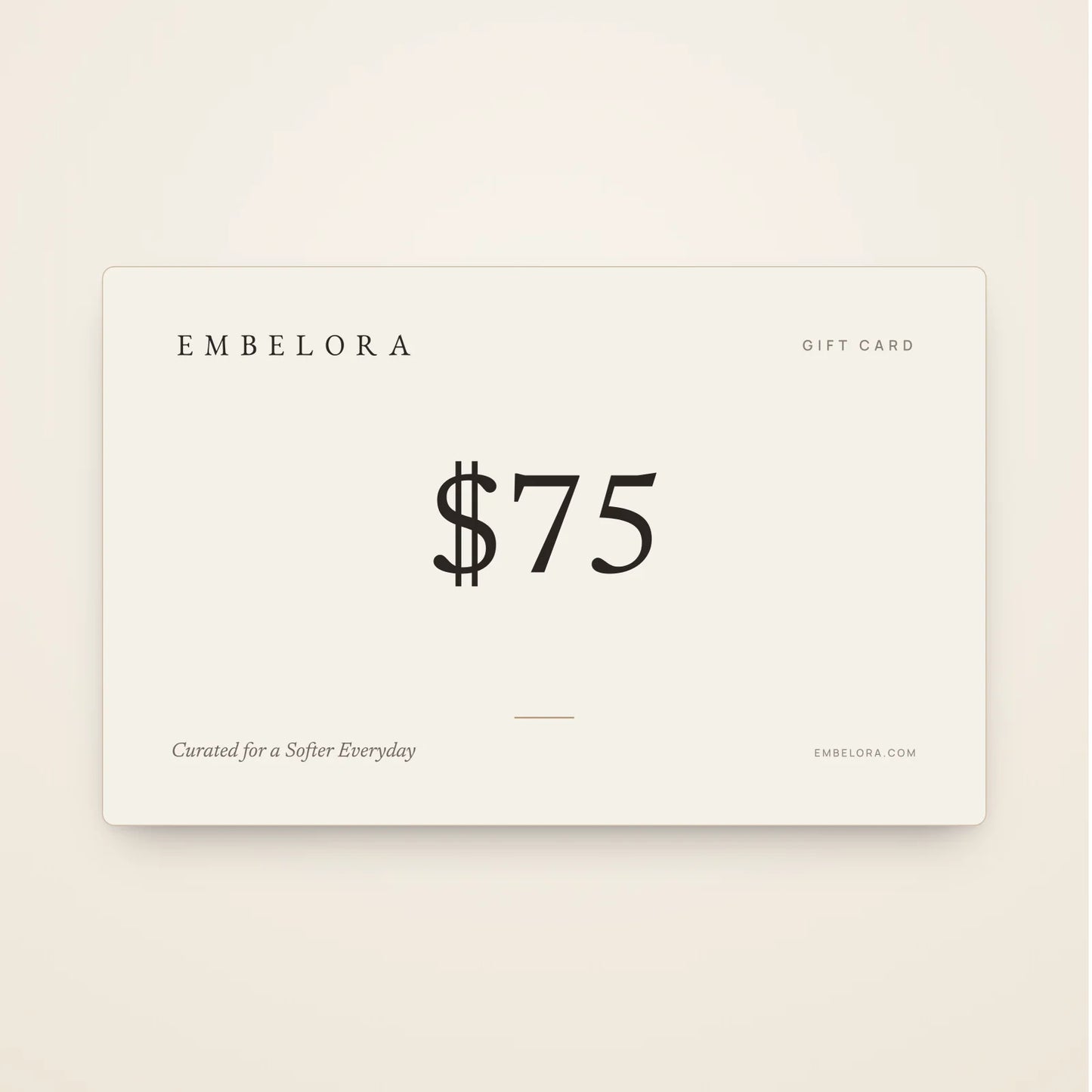 Embelora $75 gift card