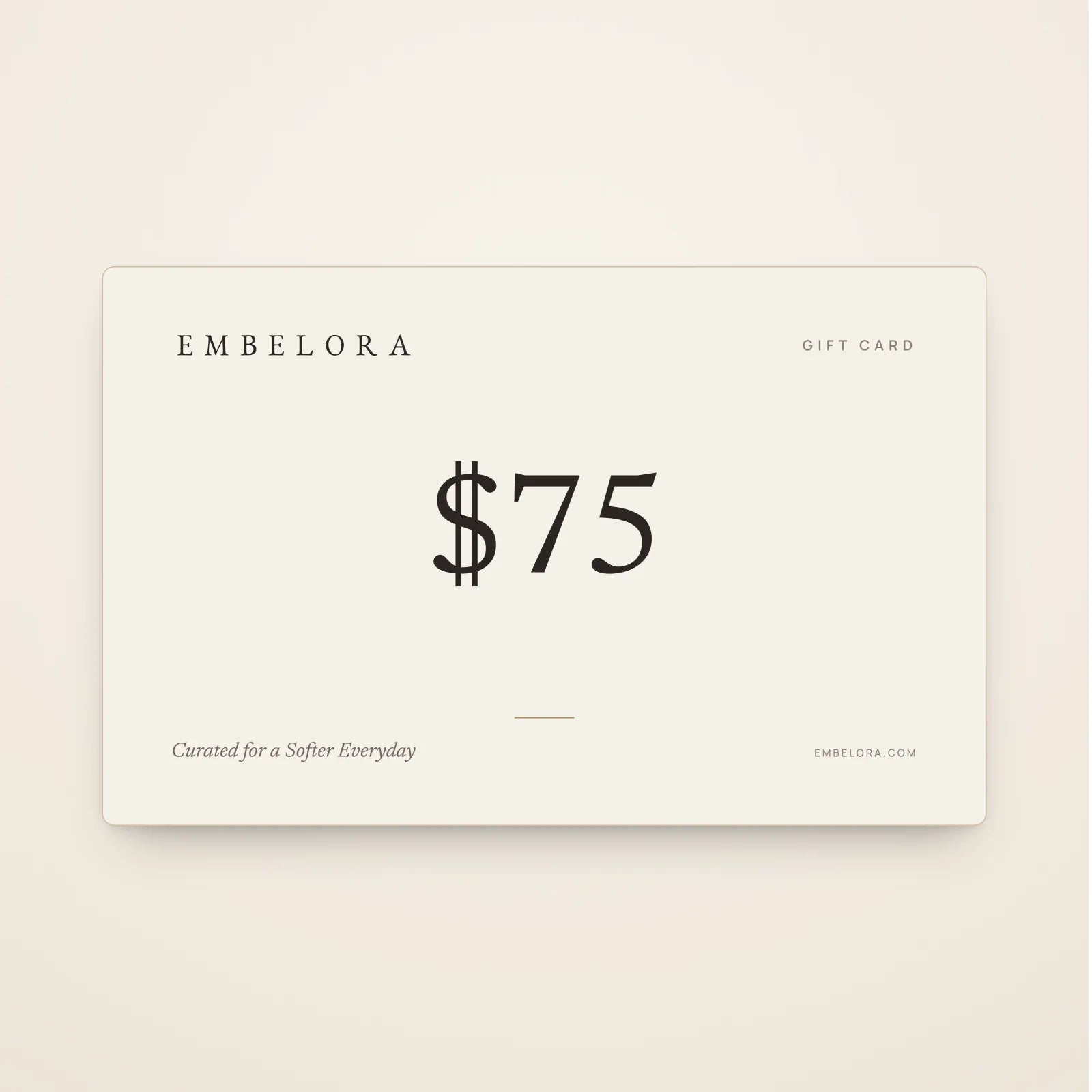 Embelora $75 gift card